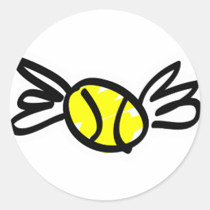 tennisvleugels ronde sticker