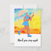 Tennisvrouw Bedankkaart (Voorkant)