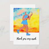 Tennisvrouw Bedankkaart (Voorkant / Achterkant)