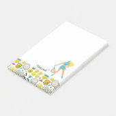 Tennisvrouw speler met naam post-it® notes (Schuin)