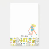 Tennisvrouw speler met naam post-it® notes (Voorkant)
