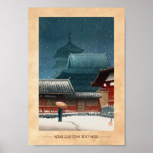 Tennô-ji tempel in Osaka hasui kawase shin hanga Poster