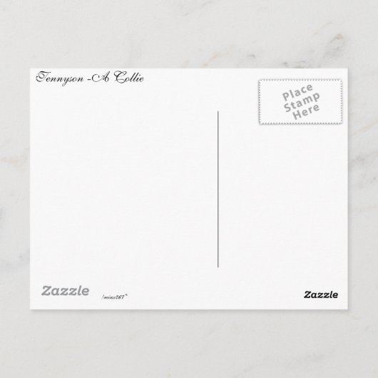 Tennyson-A collie Briefkaart (Achterkant)