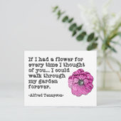 Tennyson houdt van gedicht Briefkaart (Staand voorkant)