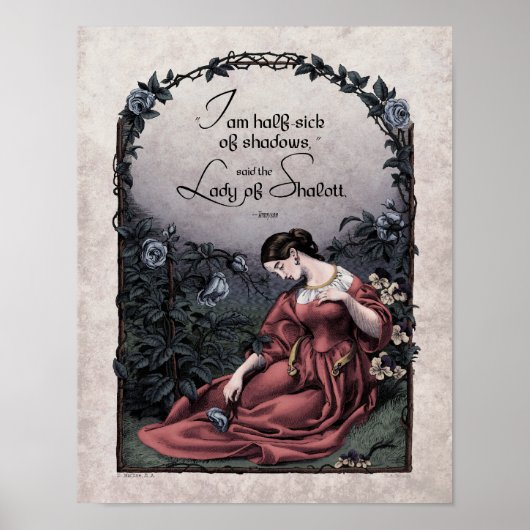 Tennyson "Lady of Shalott" Victoriaans art. 11x14 Poster (Voorkant)