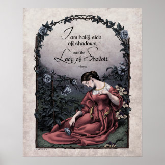 Tennyson "Lady of Shalott" Victoriaans artikel 16  Poster