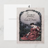 Tennyson "Lady of Shalott" Victoriaans Briefkaart (Voorkant / Achterkant)