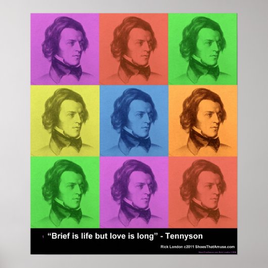Tennyson "Love is Long" citaat PopArt Poster Print (Voorkant)