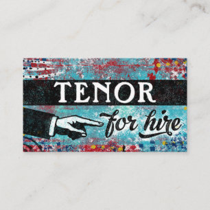 Tenor for Hire Visitekaartjes - Blue Red