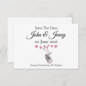 Tenor hoorn muzikant bruiloft save the date (Voorkant / Achterkant)