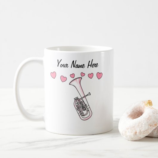 Tenor Horn Custom Wedding Mok Messing Muzikant (Met donut)