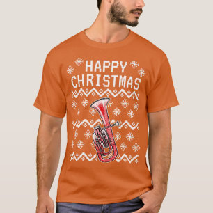 Tenor Horn Lelijke Kerst Hornist Messing Muzikant T-shirt