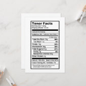 Tenor "Nutritional Information Label" Kaart (Voorkant / Achterkant in situ)
