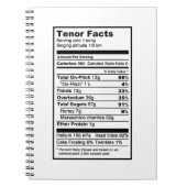 Tenor "Nutritional Information Label" Notitieboek (Voorkant)