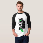 Tenor Sax Cat - Groen T-shirt (Voorkant volledig)