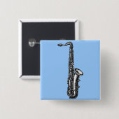 Tenor Saxophone Vierkante Button 5,1 Cm (Voorkant /achterkant)