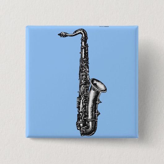 Tenor Saxophone Vierkante Button 5,1 Cm (Voorkant)