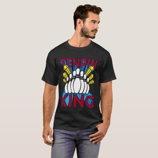 Tenpin Bowling King T-shirt (Voorkant volledig)