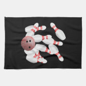 Tenpin bowling spelden en bowling bal theedoek (Horizontaal)