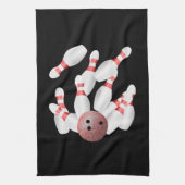 Tenpin bowling spelden en bowling bal theedoek (Verticaal)