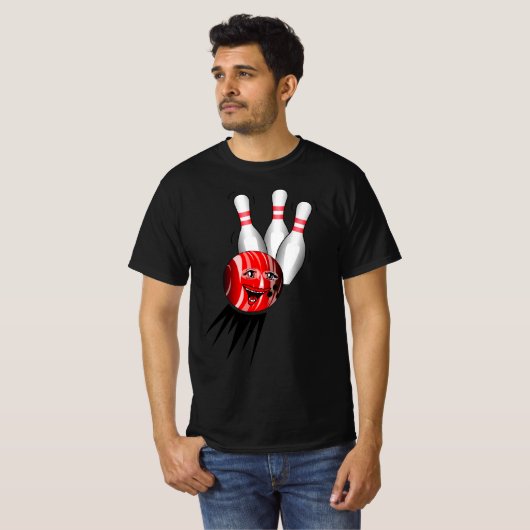 Tenpin Bowling Strike. T-shirt (Voorkant volledig)