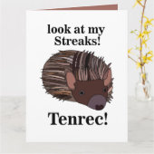 Tenrec Animal Funny Kaart (Gele Bloem)