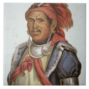 Tenskwatawa (1775-1836) (kleurenlitho) tegeltje