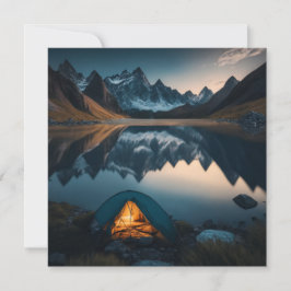 Tent, bergen en het meer Camping Theme Art