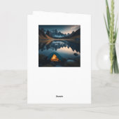 Tent, bergen en het meer Camping Theme Art Kaart (Achterkant)