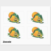 Tent Bossen Cartoon Rechthoekige Sticker (Vel)