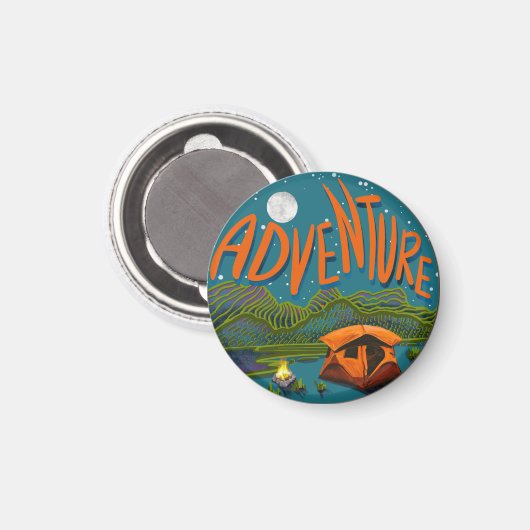 Tent Camping Adventure Magneet (Voorkant / Achterkant)