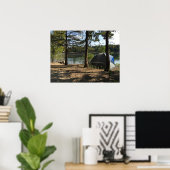 Tent Camping bij het meer Poster (Thuiskantoor)