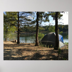 Tent Camping bij het meer Poster