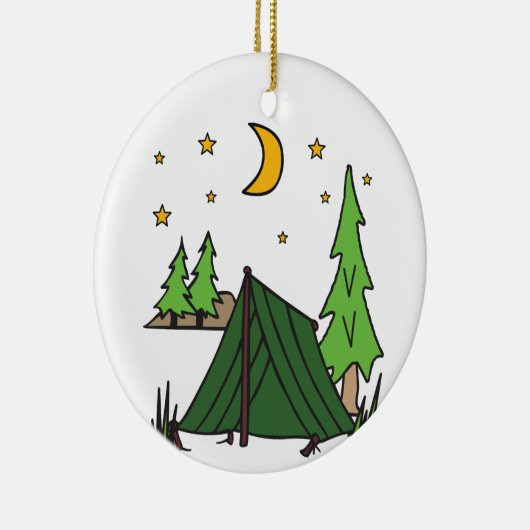 Tent Camping Keramisch Ornament (Rechts)