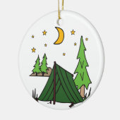 Tent Camping Keramisch Ornament (Links)