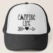 Tent Camping Life Arrow Liefde Hart Trucker Pet (Voorkant)