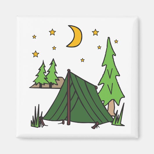 Tent Camping Magneet (Voorkant)