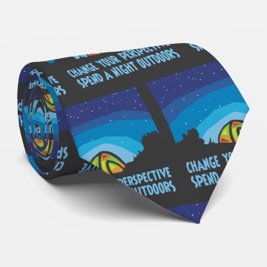 Tent Camping Night Sky Stars Stropdas (Opgerold)