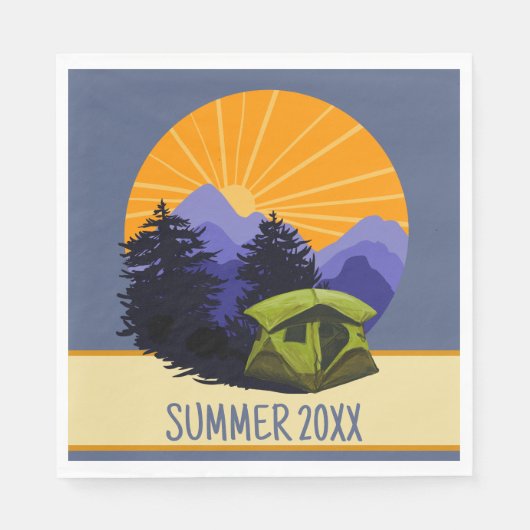 Tent Camping Papier servet (Voorkant)