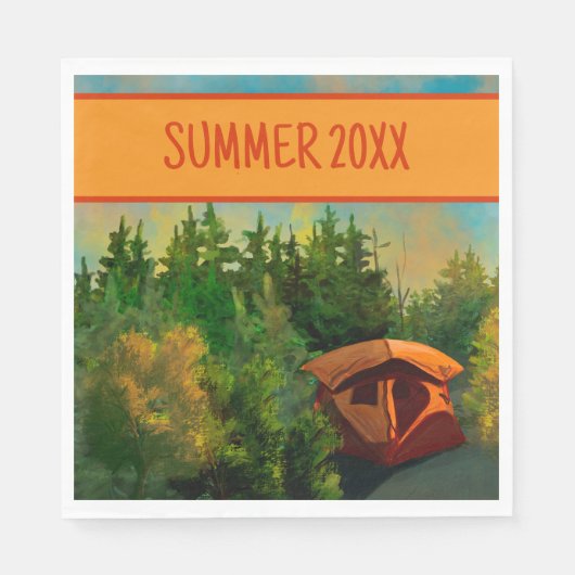 Tent Camping Picnic Vibes Servet (Voorkant)