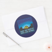 Tent Camping Ronde Sticker (Envelop)