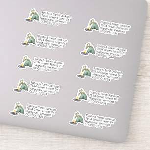 Tent Camping Shaped Return Address Labels