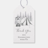 Tent Camping Sketch Wedding Favor Cadeaulabel (Voorkant)
