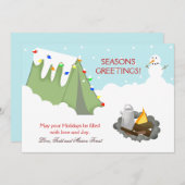 Tent Camping Sneeuw Vakantie Kerst Kaart (Voorkant / Achterkant)