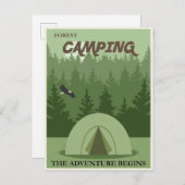 Tent Camping Vintage Travel Poster Briefkaart (Voorkant / Achterkant)