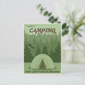 Tent Camping Vintage Travel Poster Briefkaart (Staand voorkant)
