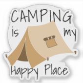 Tent Camping Vinyl Sticker (Voorkant)