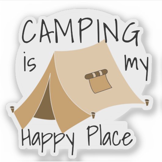 Tent Camping Vinyl Sticker (Voorkant)