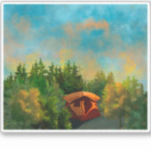 Tent Camping Wilderness Sticker (Voorkant)