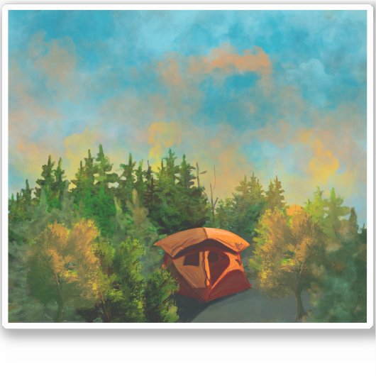 Tent Camping Wilderness Sticker (Voorkant)
